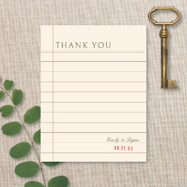 Agradecimiento Boda Neutral de Tarjeta de Checkout de Libro de Bi