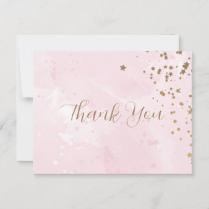 Agradecimiento Boda Pastel de color de agua rosa Gracias Tarjeta