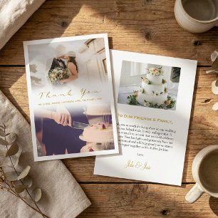Agradecimiento Boda romántico foto efecto atenuado tarjeta de agr