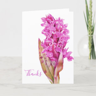Agradecimiento Boda rosa morado de orquídea tarjeta de agradecimi