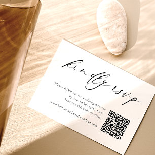 Agradecimiento Boda RSVP Código QR Tarjeta mínima moderna de gabi