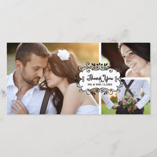 Agradecimiento Boda Rústico De Collage Caliente Gracias Tarjeta D