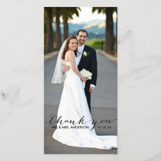Agradecimiento Boda simple de escritura a mano Gracias tarjeta fo