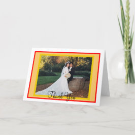 Agradecimiento Boda Sunset Red Naranja Foto Tarjeta de agradecimi