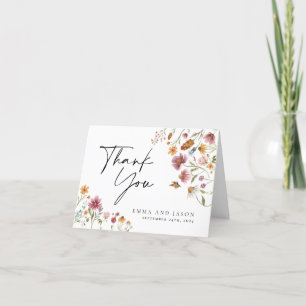 Agradecimiento Bohemia Boda de Flores Silvestres - Tarjeta de agr