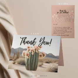 Agradecimiento Boho | Cactus de flores | Estético | Tarjeta de ag