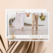 Boho Nautical Beach Photo Boda Tarjeta de agradeci