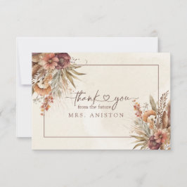 Agradecimiento Boho pampas césped ducha de novia tarjeta de agrad