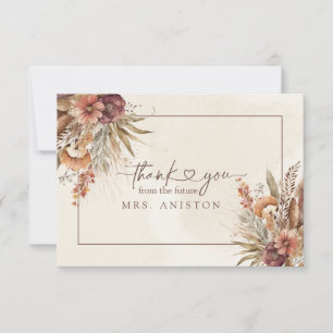 Agradecimiento Boho pampas césped ducha de novia tarjeta de agrad