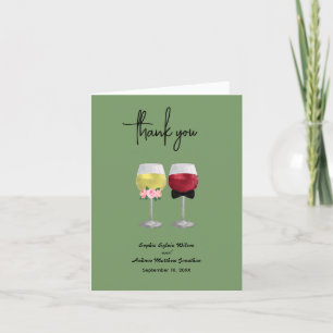 Agradecimiento Boho Pareja Boda de Vino Follado Tarjeta de agrade