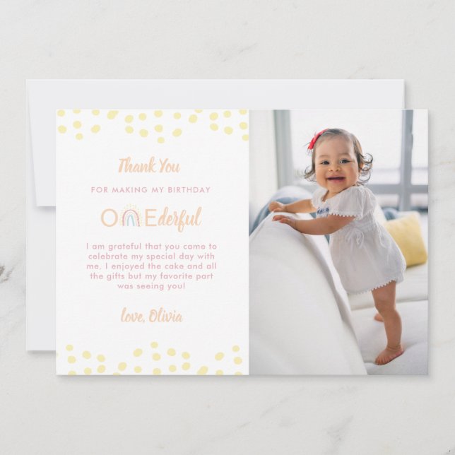 Agradecimiento Boho Rainbow no es maravillosa tarjeta de agradeci (Anverso)