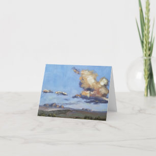 Agradecimiento Bonita tarjeta de arte en la nube en blanco