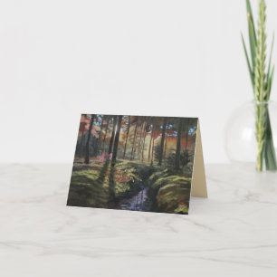 Agradecimiento Bonita tarjeta de sol de bosque en blanco