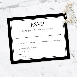 Agradecimiento Borde negro elegante | Tarjeta de respuesta del Bo