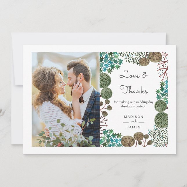 Agradecimiento Bosque de bosques de árboles | Gracias | Tarjeta (Anverso)