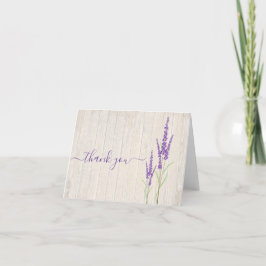 Agradecimiento Botánica de lavanda rústica | Tarjeta de agradecim