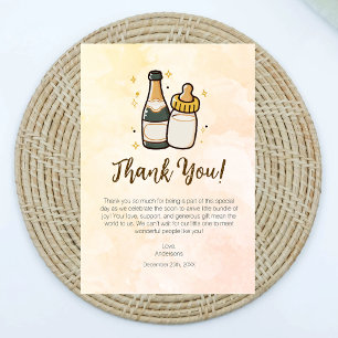 Agradecimiento Botellas de Poppin Baby Shower Moderno Tarjeta de 