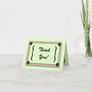 Agradecimiento Botones verdes y corchetes Tarjeta de agradecimien