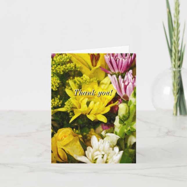 Agradecimiento Bouquet De Cheinterly Painterly Gracias Tarjeta (Anverso)
