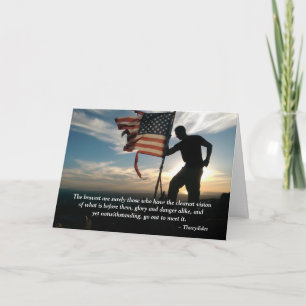 Agradecimiento Bravery Patriotic Gracias Tarjeta De Saludo