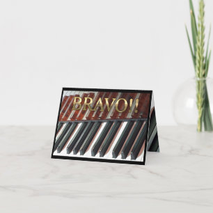 Agradecimiento ¡Bravo! felicitaciones tarjeta de piano plegable