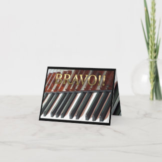 Agradecimiento ¡Bravo! felicitaciones tarjeta de piano plegable