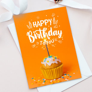 Agradecimiento Bright С upcake Feliz Cumpleaños Tarjeta de Saludo