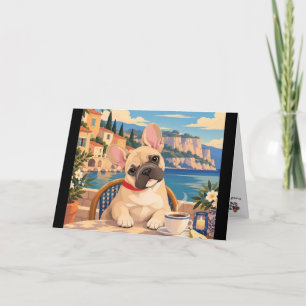 Agradecimiento Bulldog Francés Tarjeta de Arte VIAJA CON ALEGRÍ