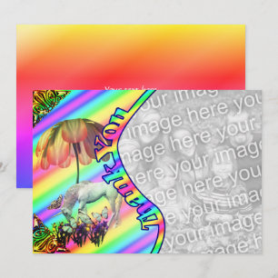 Agradecimiento Butterflies de Unicornio Gracias, tarjeta fotográf