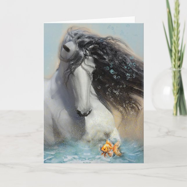 Agradecimiento Caballo blanco - Tarjeta de saludo (Anverso)