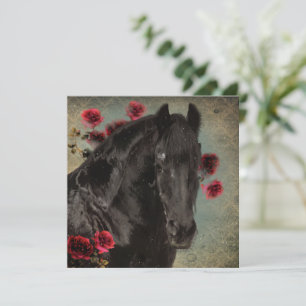 Agradecimiento Caballo Friesiano de Belleza Negra - Tarjeta de sa