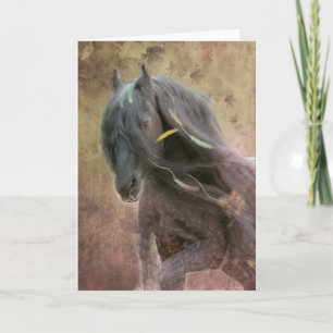 Agradecimiento Caballo Friesiano de Belleza Negra - Tarjeta de sa