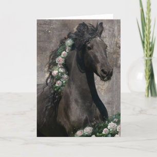 Agradecimiento Caballo Friesiano de Belleza Negra - Tarjeta de sa