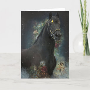 Agradecimiento Caballo Friesiano de Belleza Negra - Tarjeta de sa