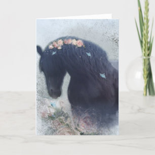 Agradecimiento Caballo negro - Tarjeta de saludo