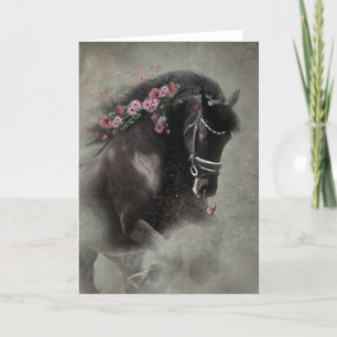 Agradecimiento Caballo negro - Tarjeta de saludo