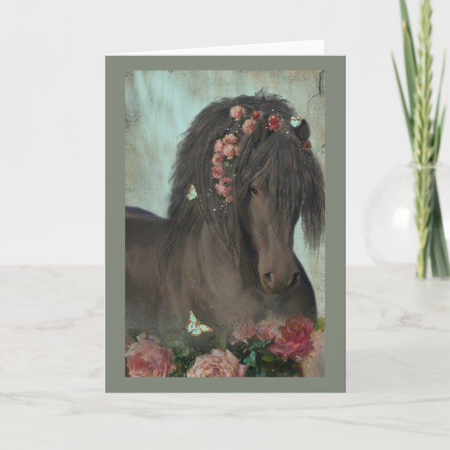 Agradecimiento Caballo negro - Tarjeta de saludo (Anverso)