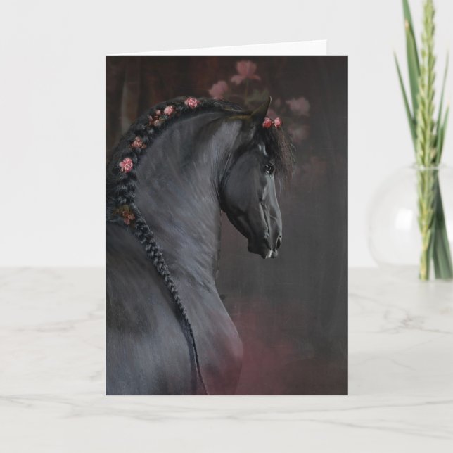 Agradecimiento Caballo negro - Tarjeta de saludo (Anverso)