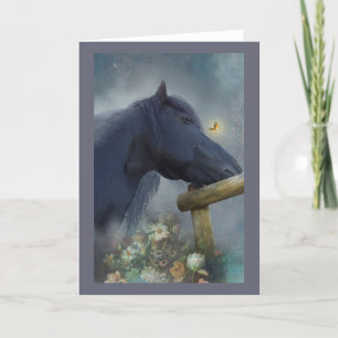Agradecimiento Caballo negro - Tarjeta de saludo