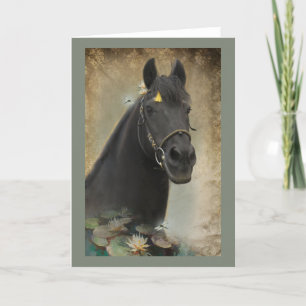Agradecimiento Caballo negro - Tarjeta de saludo