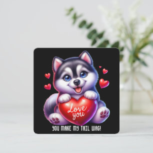 Agradecimiento Cachorro adorable de San Valentín - Tarjeta del dí