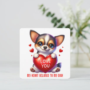 Agradecimiento Cachorro adorable de San Valentín - Tarjeta del dí