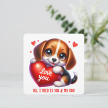 Cachorro adorable de San Valentín - Tarjeta del dí