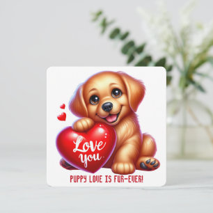 Agradecimiento Cachorro adorable de San Valentín - Tarjeta del dí