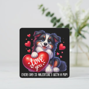 Agradecimiento Cachorro lindo de San Valentín - Tarjeta del día d