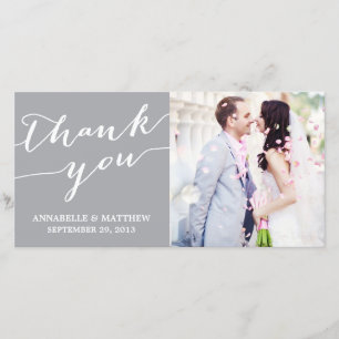 AGRADECIMIENTO CALIGRAFÍA MODERNA BODA GRACIAS TARJETA DE FOTO
