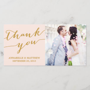 AGRADECIMIENTO CALIGRAFÍA MODERNA BODA GRACIAS TARJETA DE FOTO