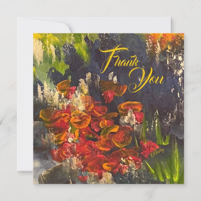 Agradecimiento Campo de flores gracias tarjeta plana (Anverso)