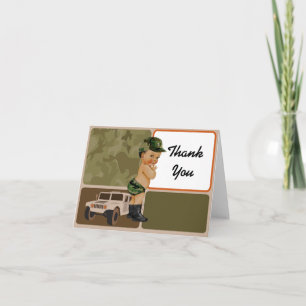 Agradecimiento Camuflaje verde del ejército Tarjeta de agradecimi