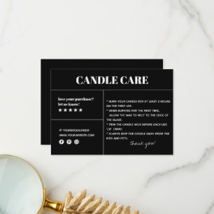 Agradecimiento Candle Care Gracias Tarjeta De Embalaje